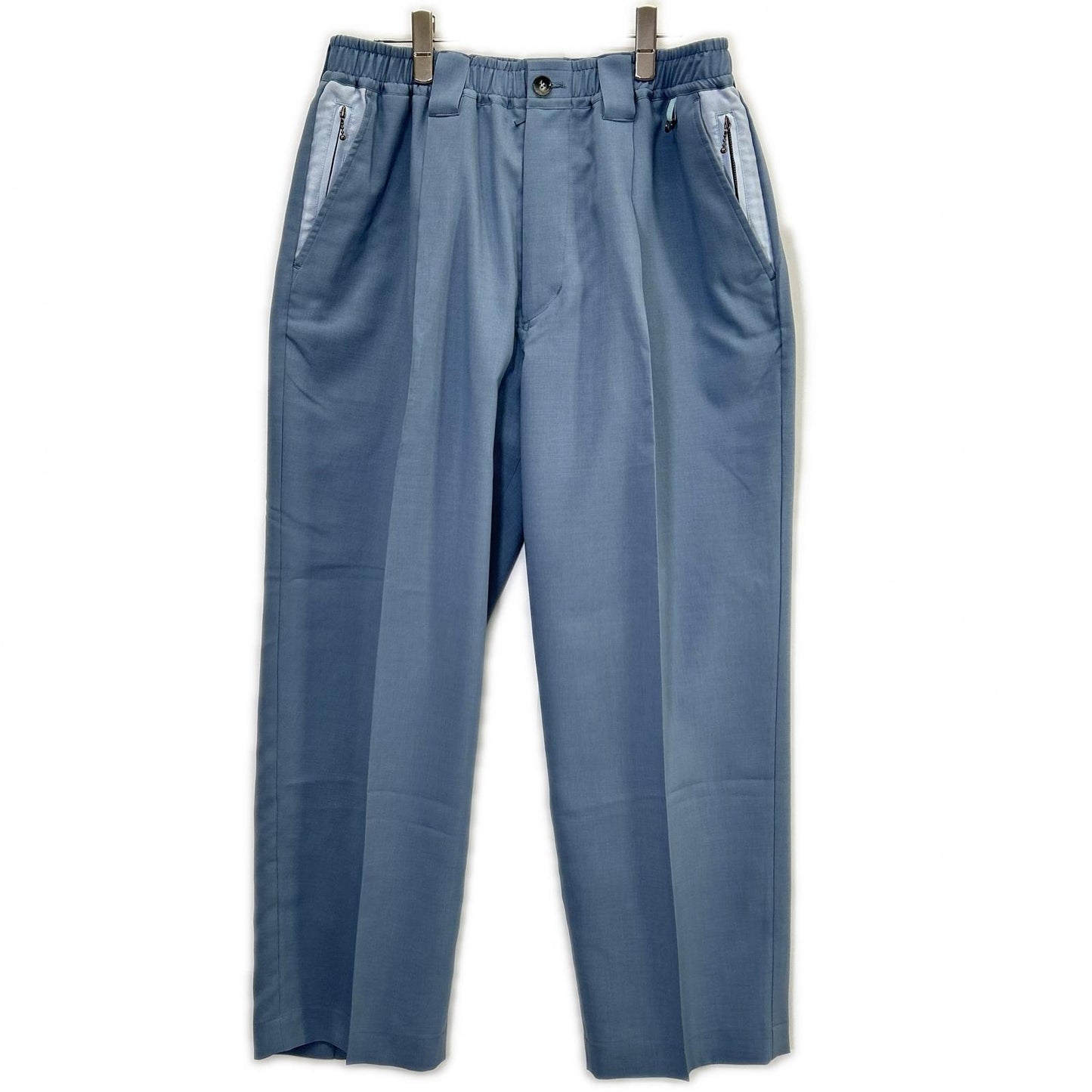 New Order 26SS 2-Tone Sax Blue Wide Relax Pants Size 2