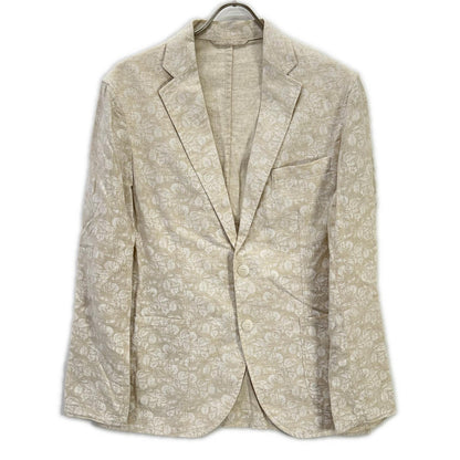 CORALLO Linen Blend Floral Single Jacket Beige Size 46