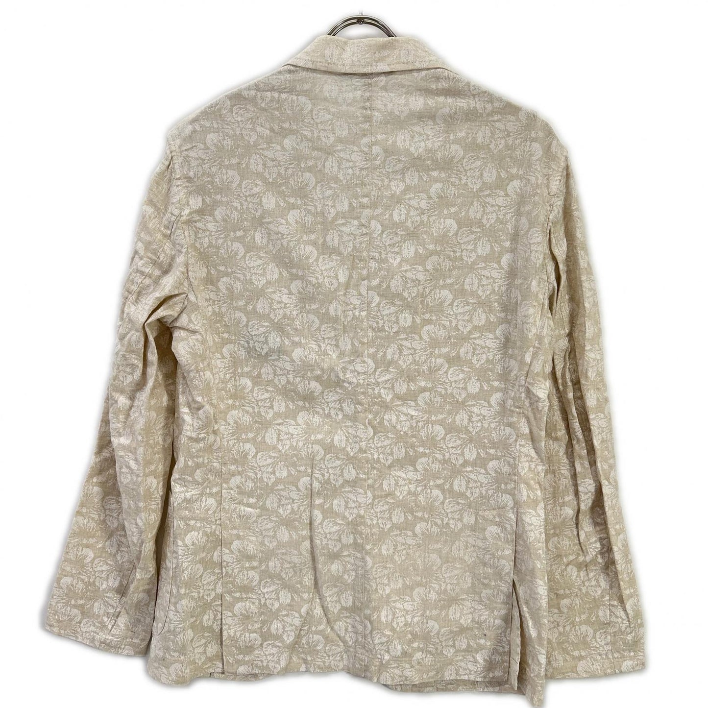 CORALLO Linen Blend Floral Single Jacket Beige Size 46