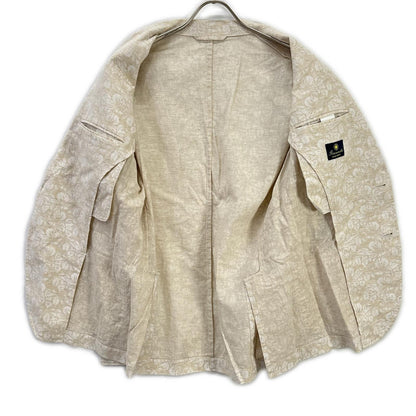 CORALLO Linen Blend Floral Single Jacket Beige Size 46