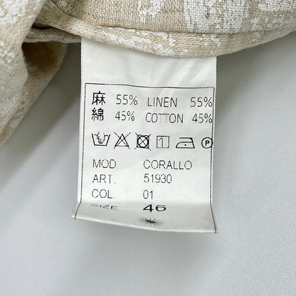 CORALLO Linen Blend Floral Single Jacket Beige Size 46