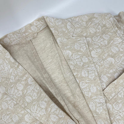 CORALLO Linen Blend Floral Single Jacket Beige Size 46