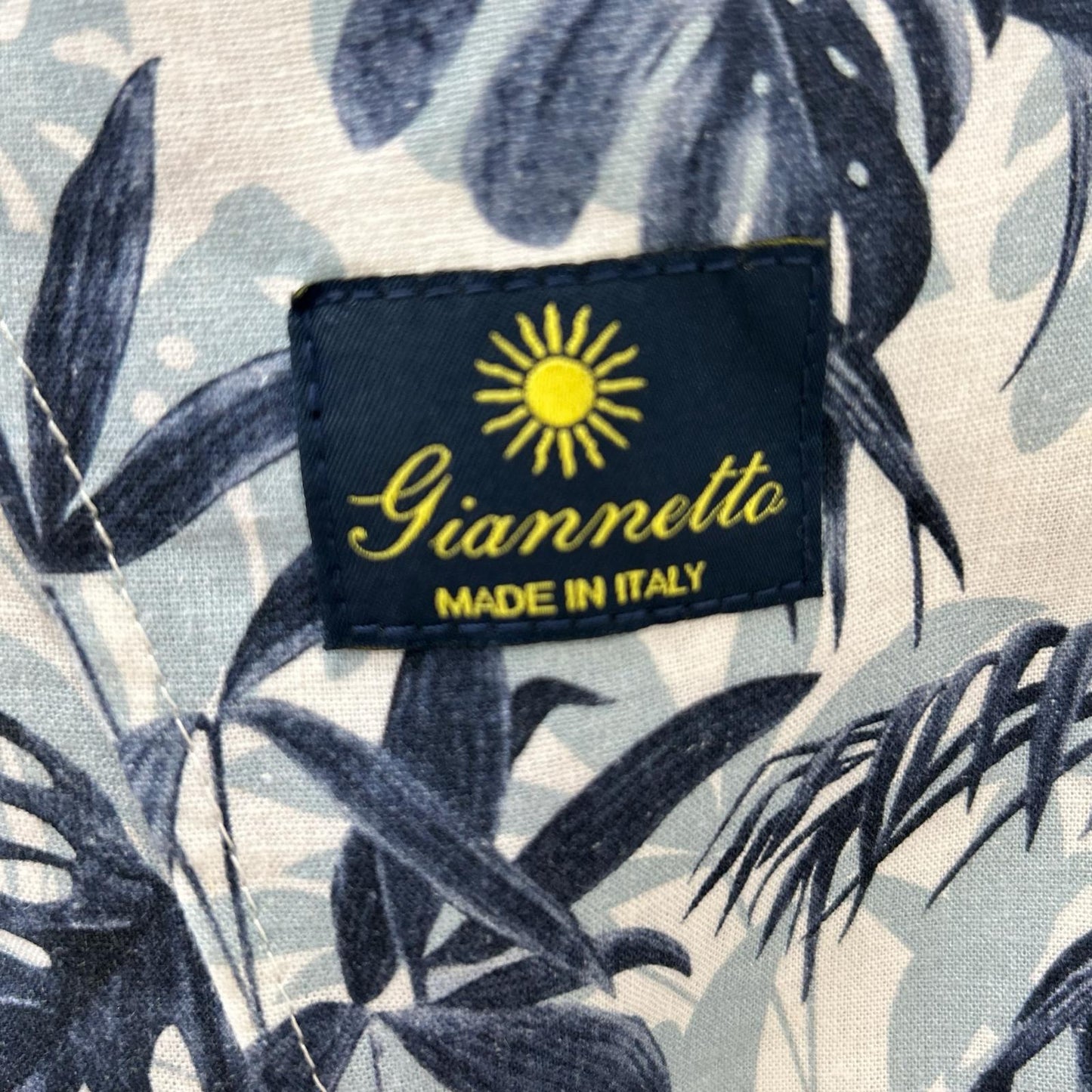 GIANNETTO CORALLO Linen Leaf Design Jacket Blue Size 46