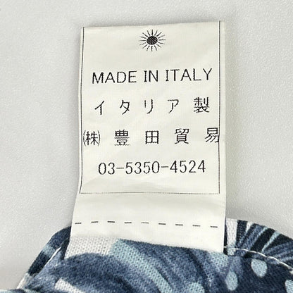 GIANNETTO CORALLO Linen Leaf Design Jacket Blue Size 46