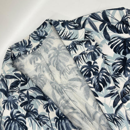 GIANNETTO CORALLO Linen Leaf Design Jacket Blue Size 46