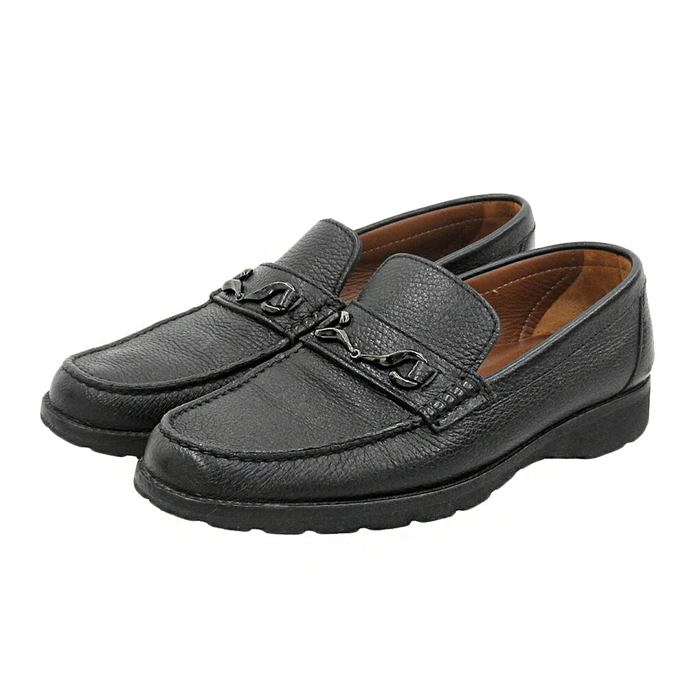 a.testoni Leather Bit Loafers Black Size 6.5