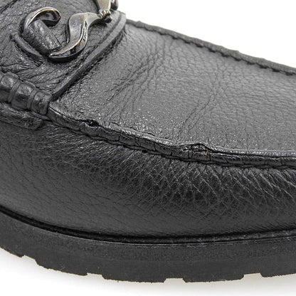 a.testoni Leather Bit Loafers Black Size 6.5