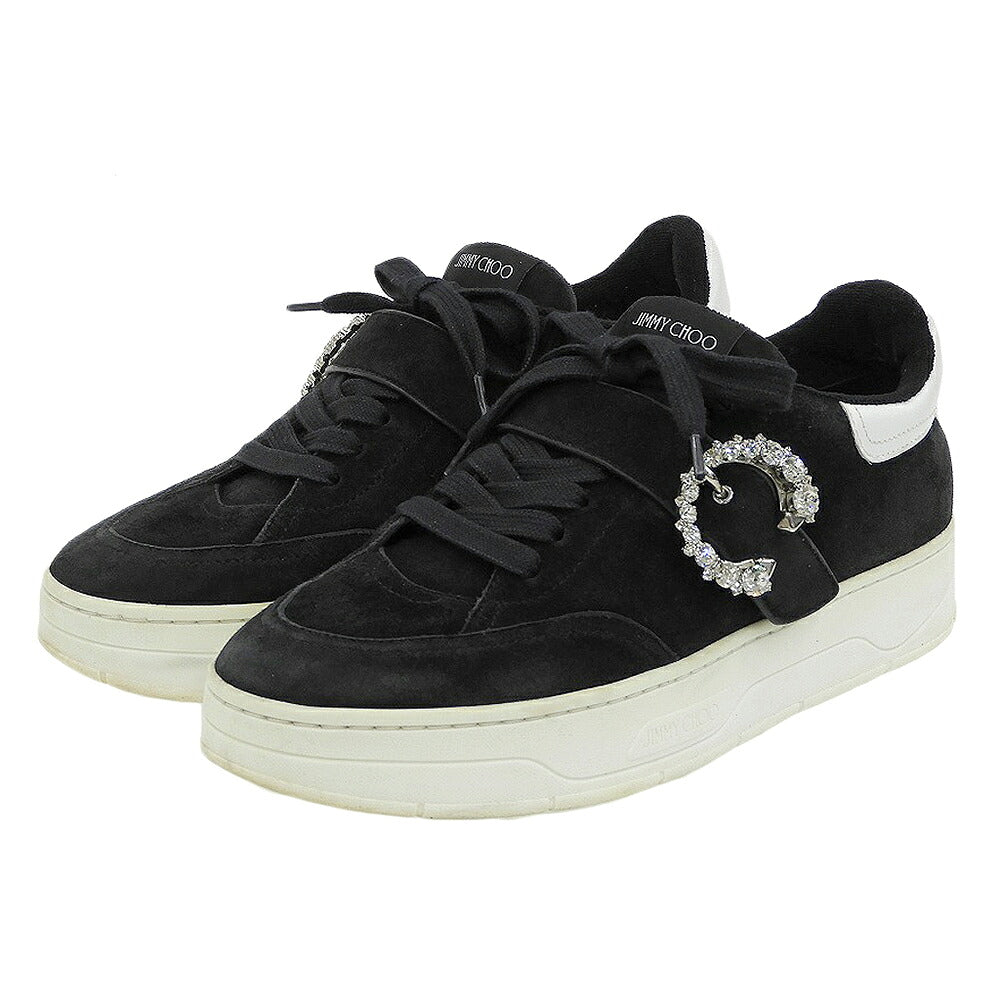 JIMMY CHOO OSAKA LACE UP Bijou Sneakers Black Size EU 39