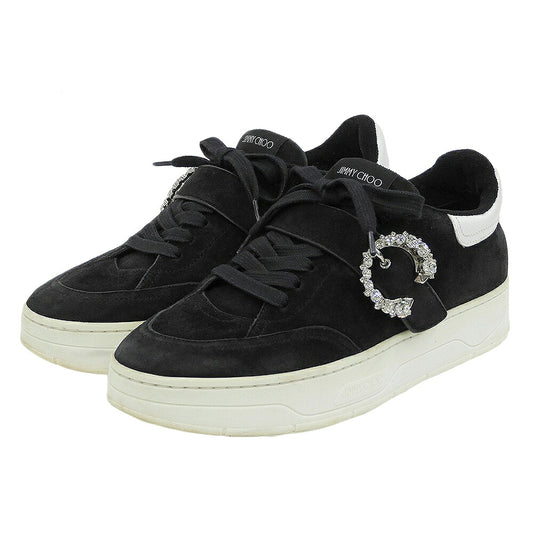 JIMMY CHOO OSAKA LACE UP Bijou Sneakers Black Size EU 39