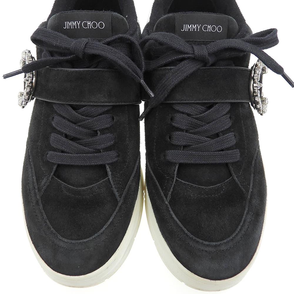 JIMMY CHOO OSAKA LACE UP Bijou Sneakers Black Size EU 39