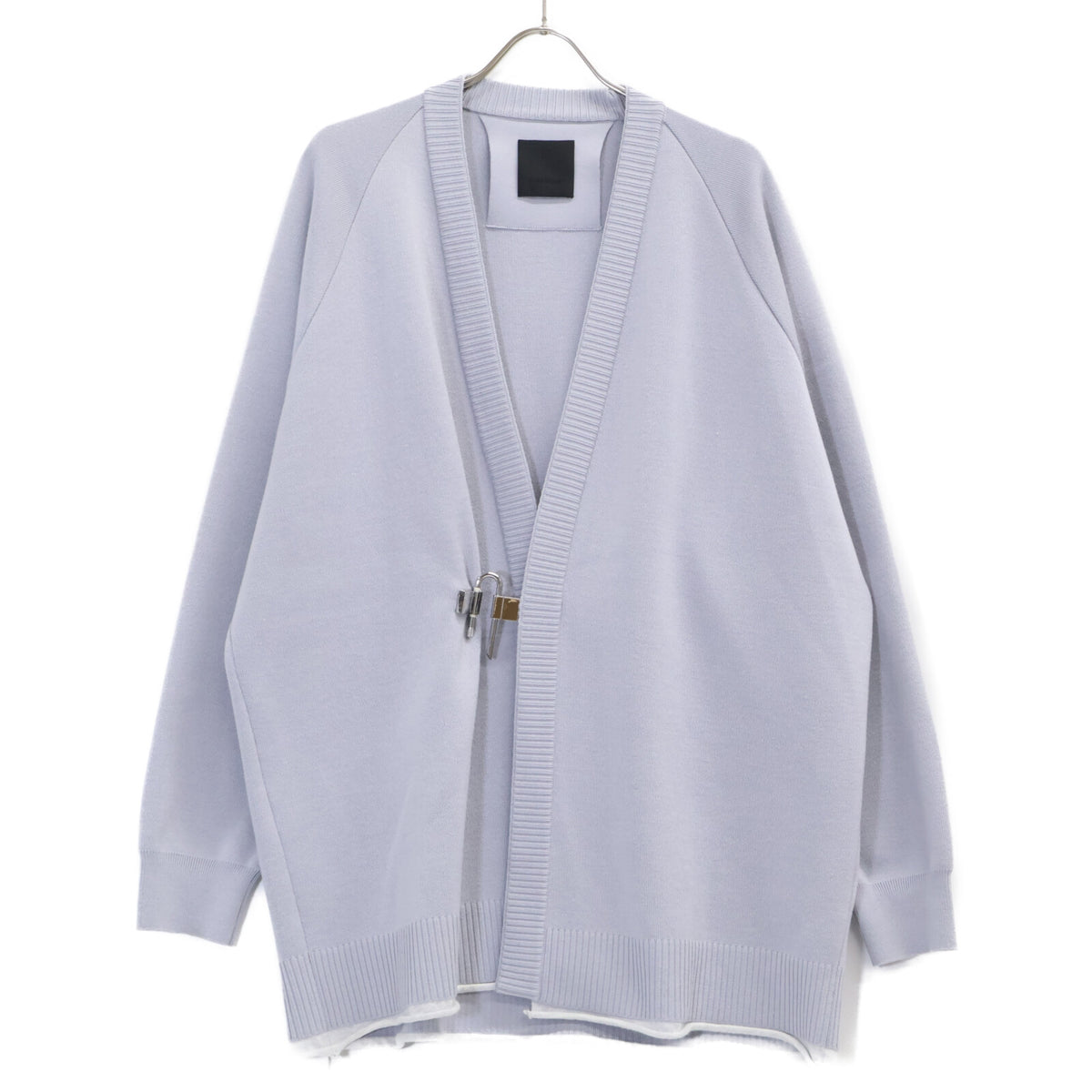 GIVENCHY Blue BM90J34YAL Padlock Closure Cardigan Size M