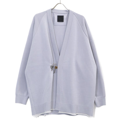 GIVENCHY Blue BM90J34YAL Padlock Closure Cardigan Size M