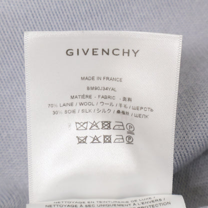 GIVENCHY Blue BM90J34YAL Padlock Closure Cardigan Size M