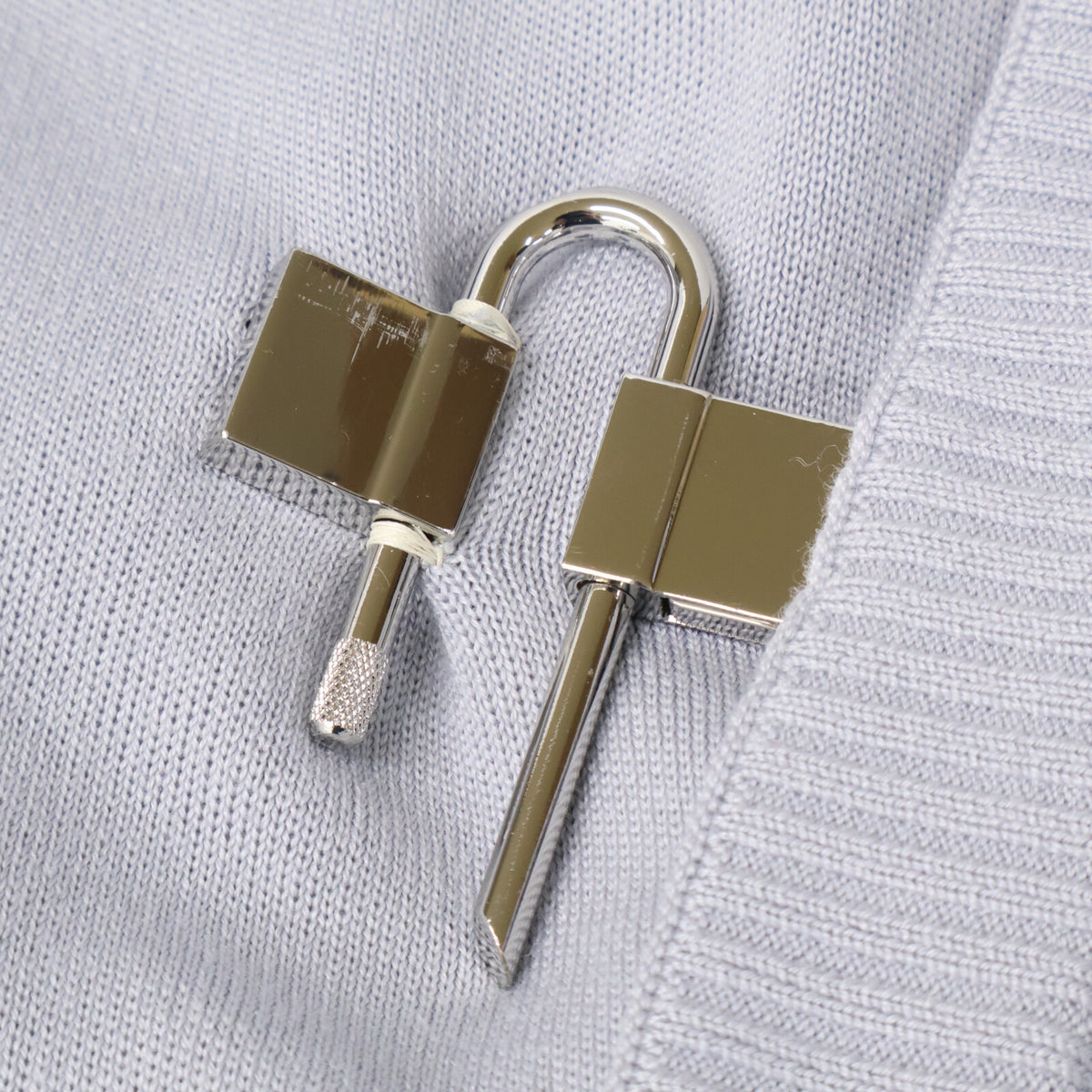 GIVENCHY Blue BM90J34YAL Padlock Closure Cardigan Size M