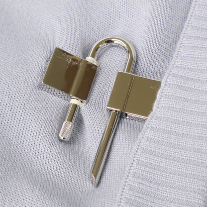 GIVENCHY Blue BM90J34YAL Padlock Closure Cardigan Size M