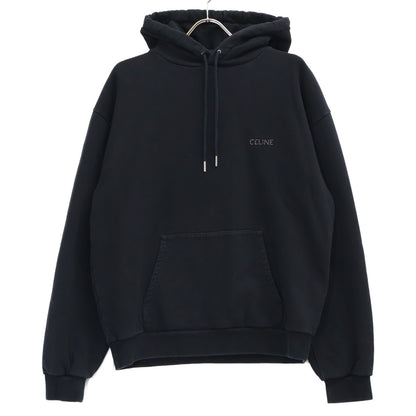CELINE Black Studs Embroidery Loose Fit Hoodie Size L