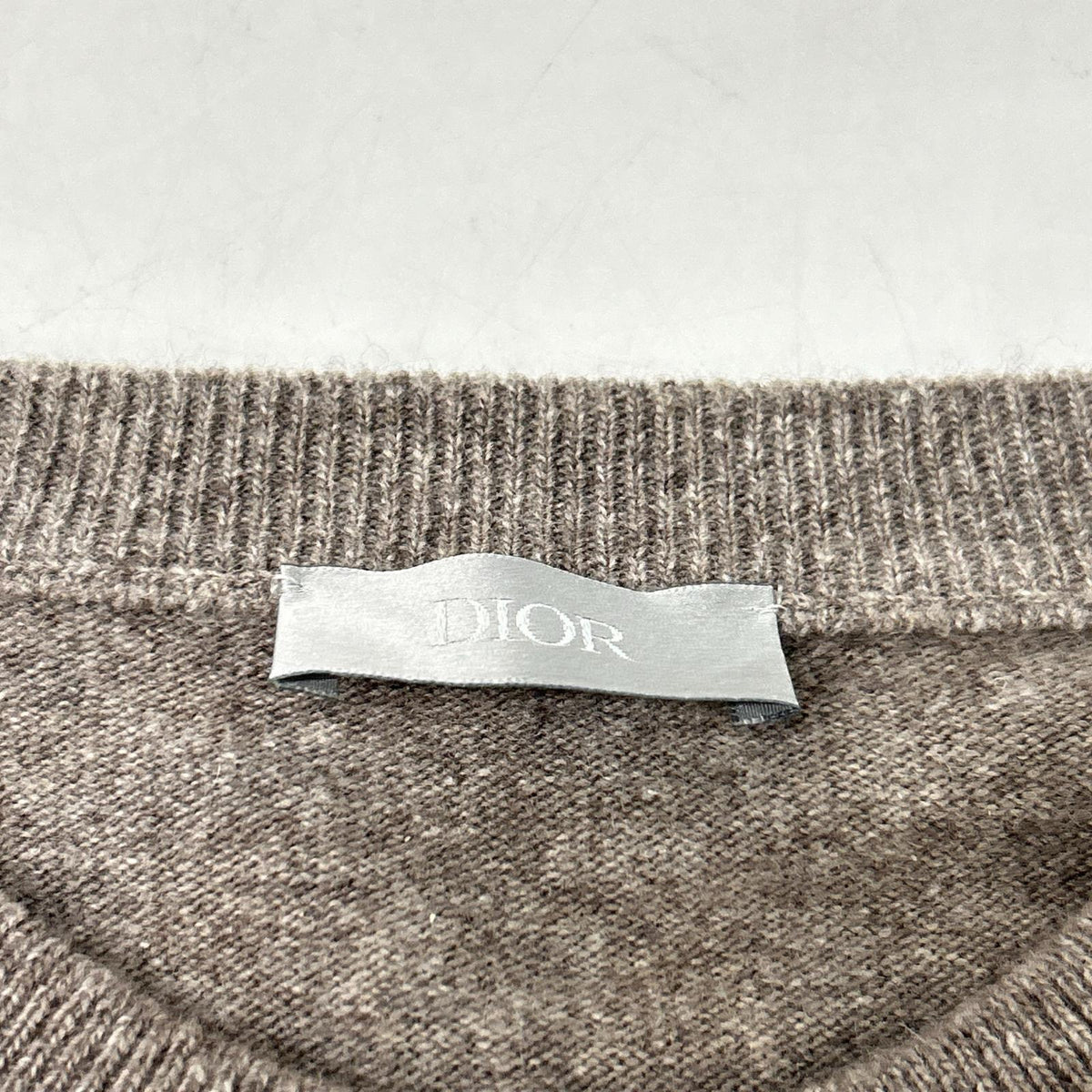 DIOR Gray Wool Cashmere CD Logo Embroidery Sweater Size L