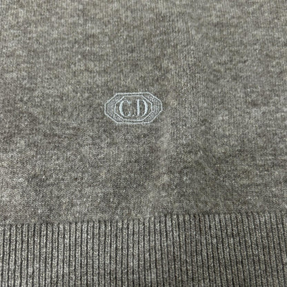 DIOR Gray Wool Cashmere CD Logo Embroidery Sweater Size L