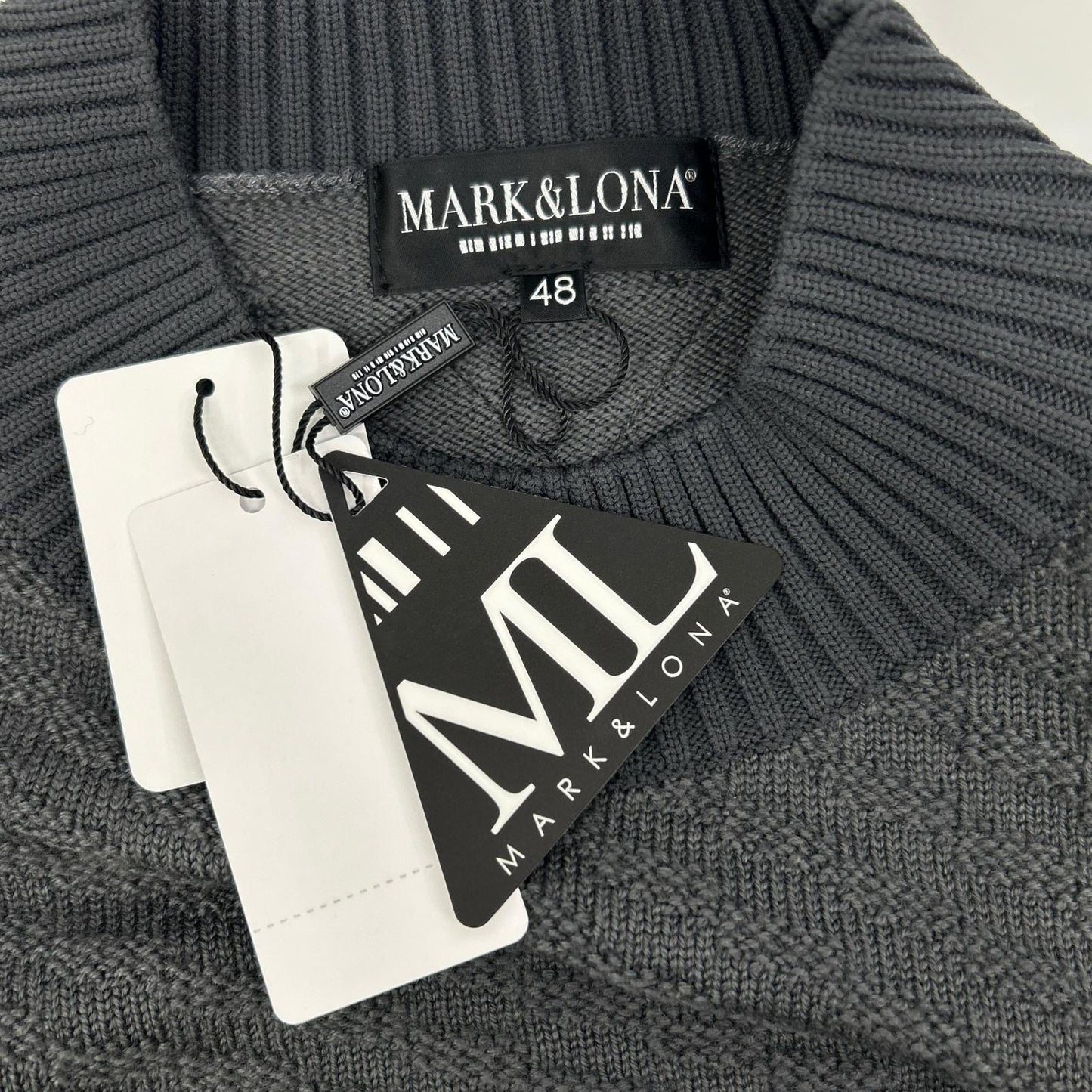 MARK&LONA Wool DPHK Knit Sweater Charcoal Size 48