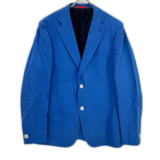 ISAIA MORFED Cotton Linen Notched Lapel Jacket Blue Size 50