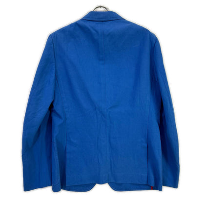 ISAIA MORFED Cotton Linen Notched Lapel Jacket Blue Size 50