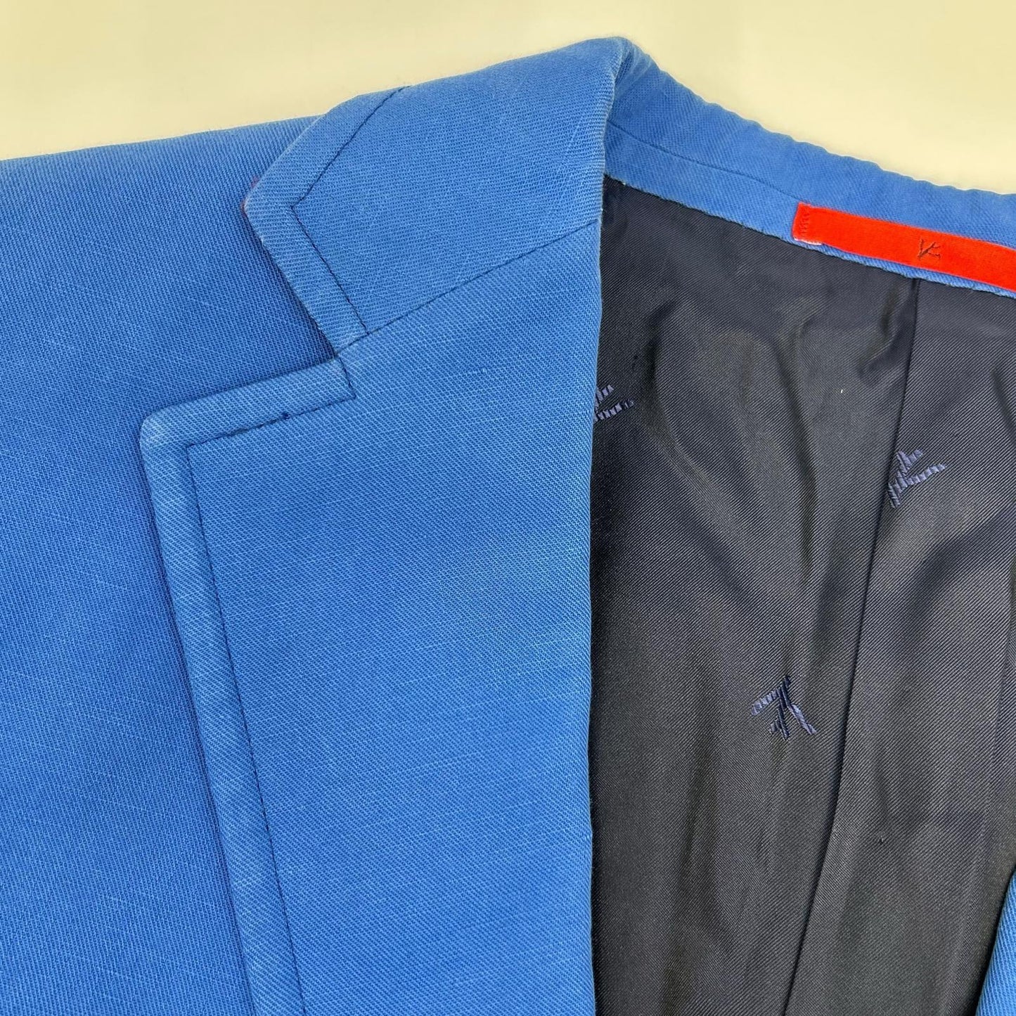 ISAIA MORFED Cotton Linen Notched Lapel Jacket Blue Size 50