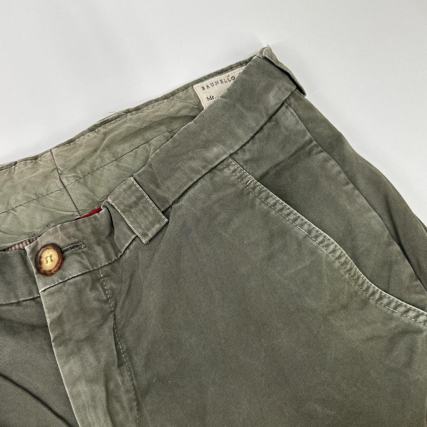 BRUNELLO CUCINELLI DE91930 Khaki Aviator Pants Size 48