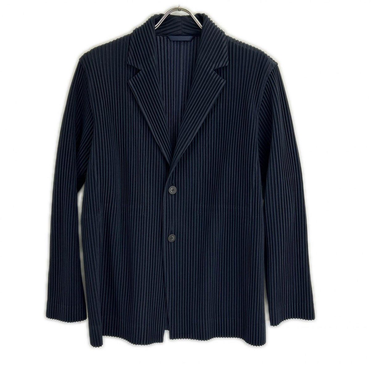 HOMME PLISSE ISSEY MIYAKE BASICS Pleated Dark Navy Jacket Size 2