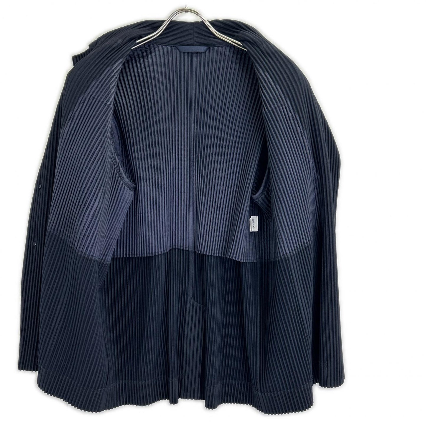 HOMME PLISSE ISSEY MIYAKE BASICS Pleated Dark Navy Jacket Size 2