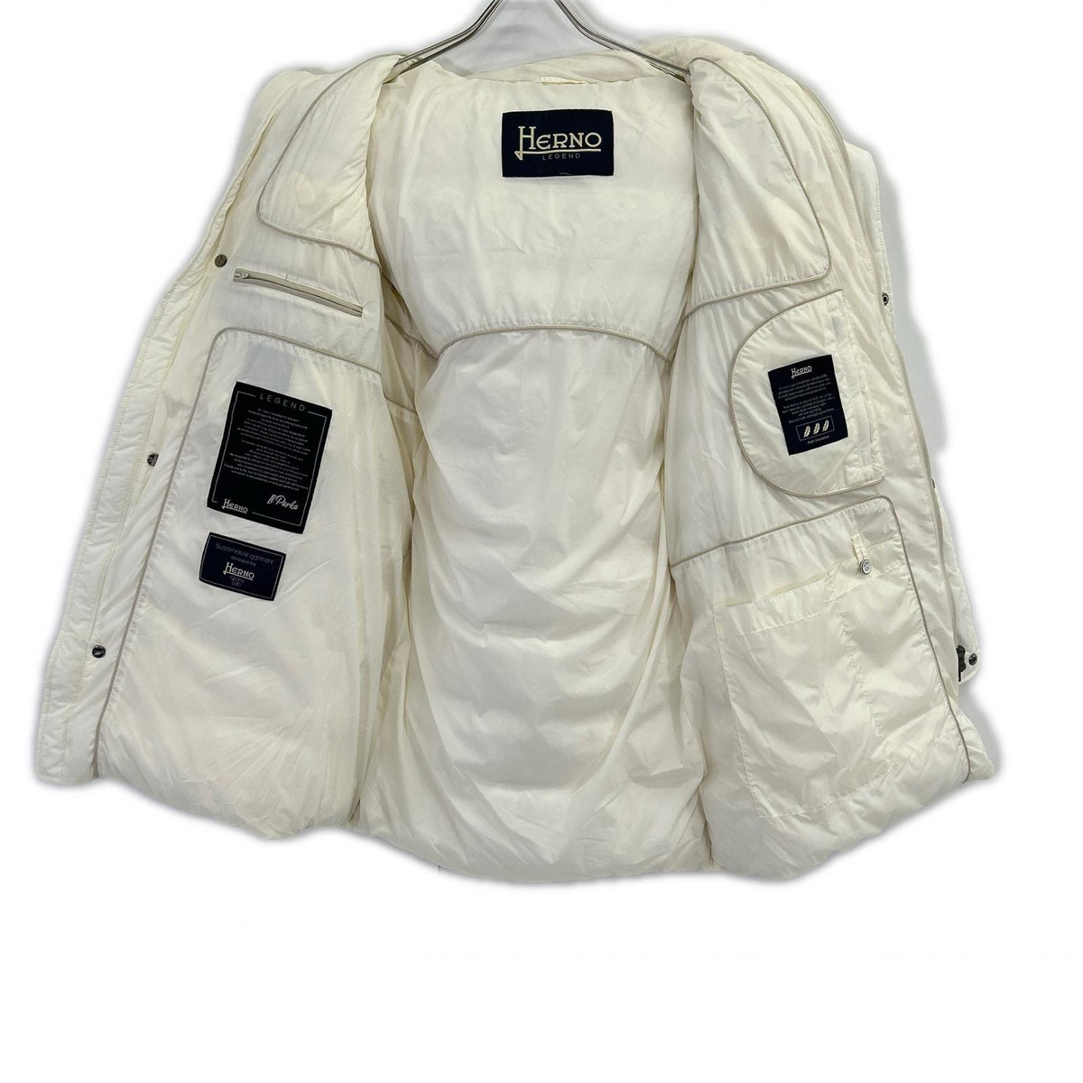 HERNO Legend Nylon Down Coat White Size 44