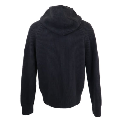 MONCLER CARDIGAN TRICOT Knit Panel Hooded Jacket Navy Size M