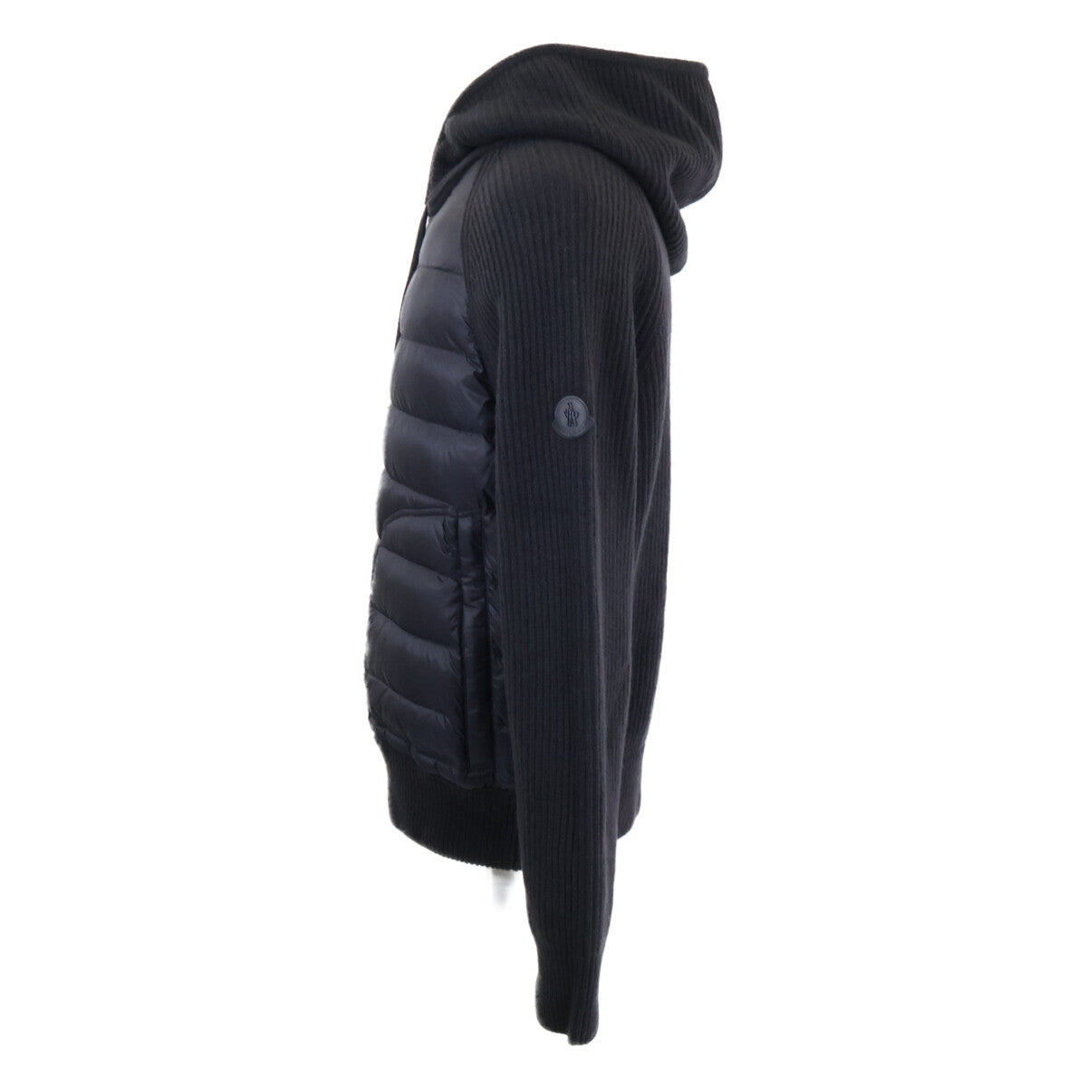 MONCLER CARDIGAN TRICOT Knit Panel Hooded Jacket Navy Size M