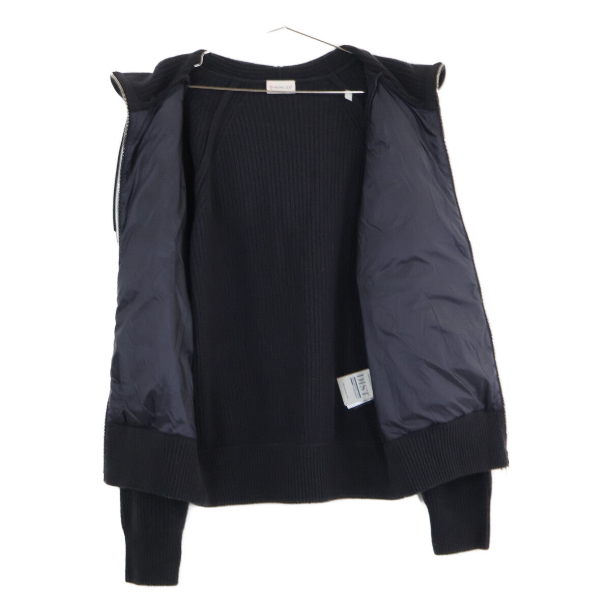 MONCLER CARDIGAN TRICOT Knit Panel Hooded Jacket Navy Size M