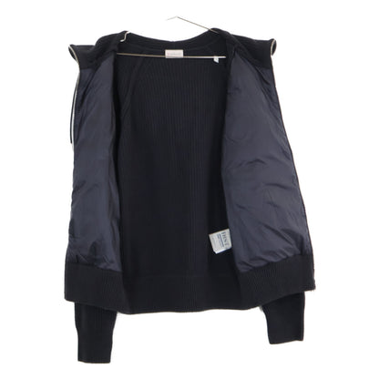 MONCLER CARDIGAN TRICOT Knit Panel Hooded Jacket Navy Size M