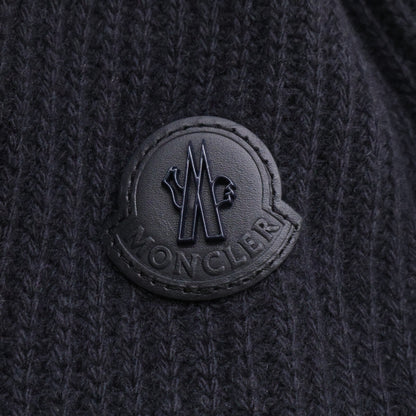 MONCLER CARDIGAN TRICOT Knit Panel Hooded Jacket Navy Size M