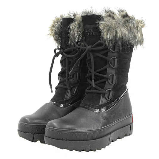 SOREL JOAN OF ARCTIC Leather Snow Boots Black Size 9(US)