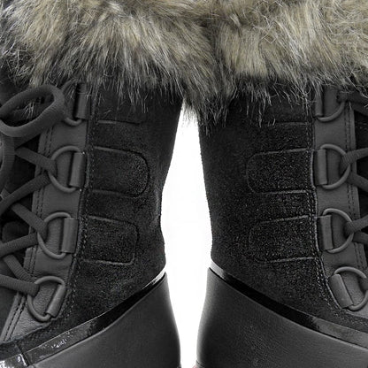 SOREL JOAN OF ARCTIC Leather Snow Boots Black Size 9(US)