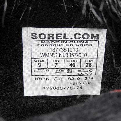 SOREL JOAN OF ARCTIC Leather Snow Boots Black Size 9(US)