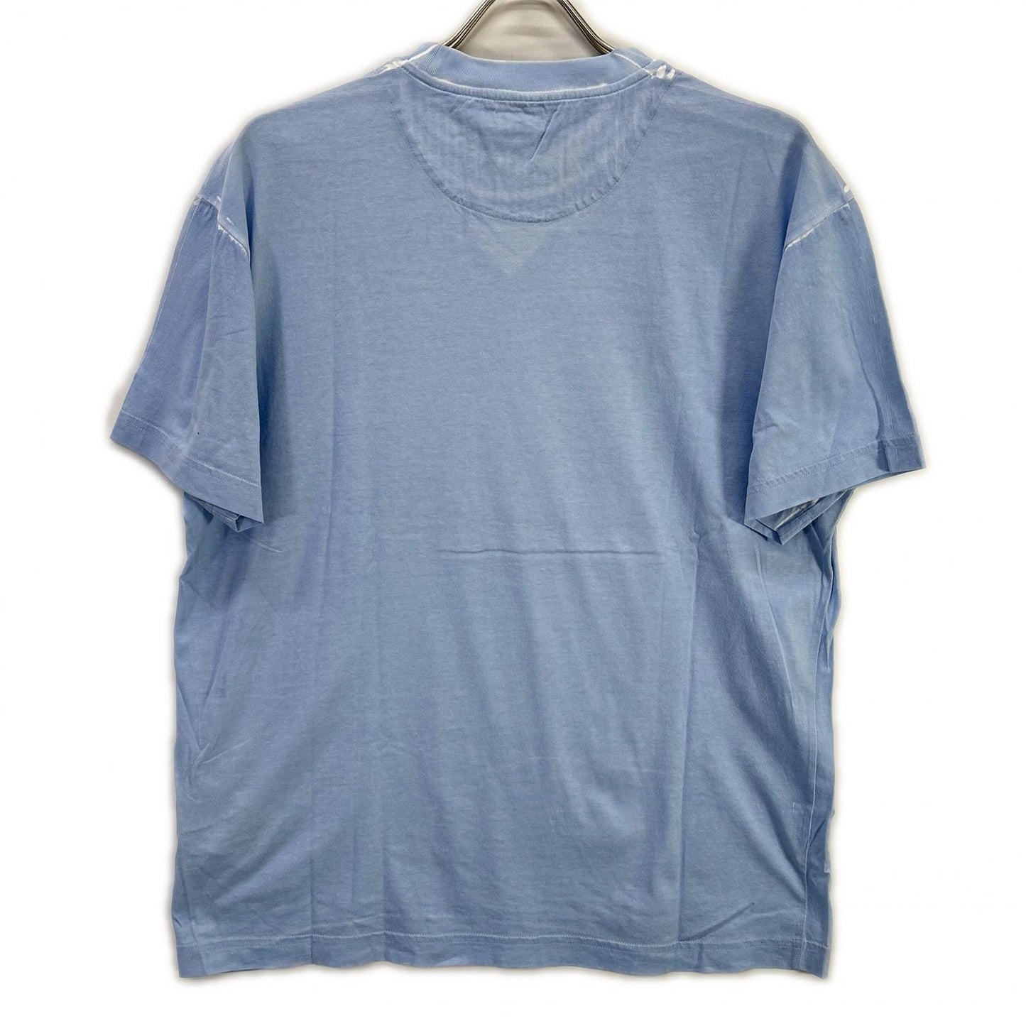 PRADA UJB489 Triangle Logo Comic Print Light Blue T-Shirt Size S