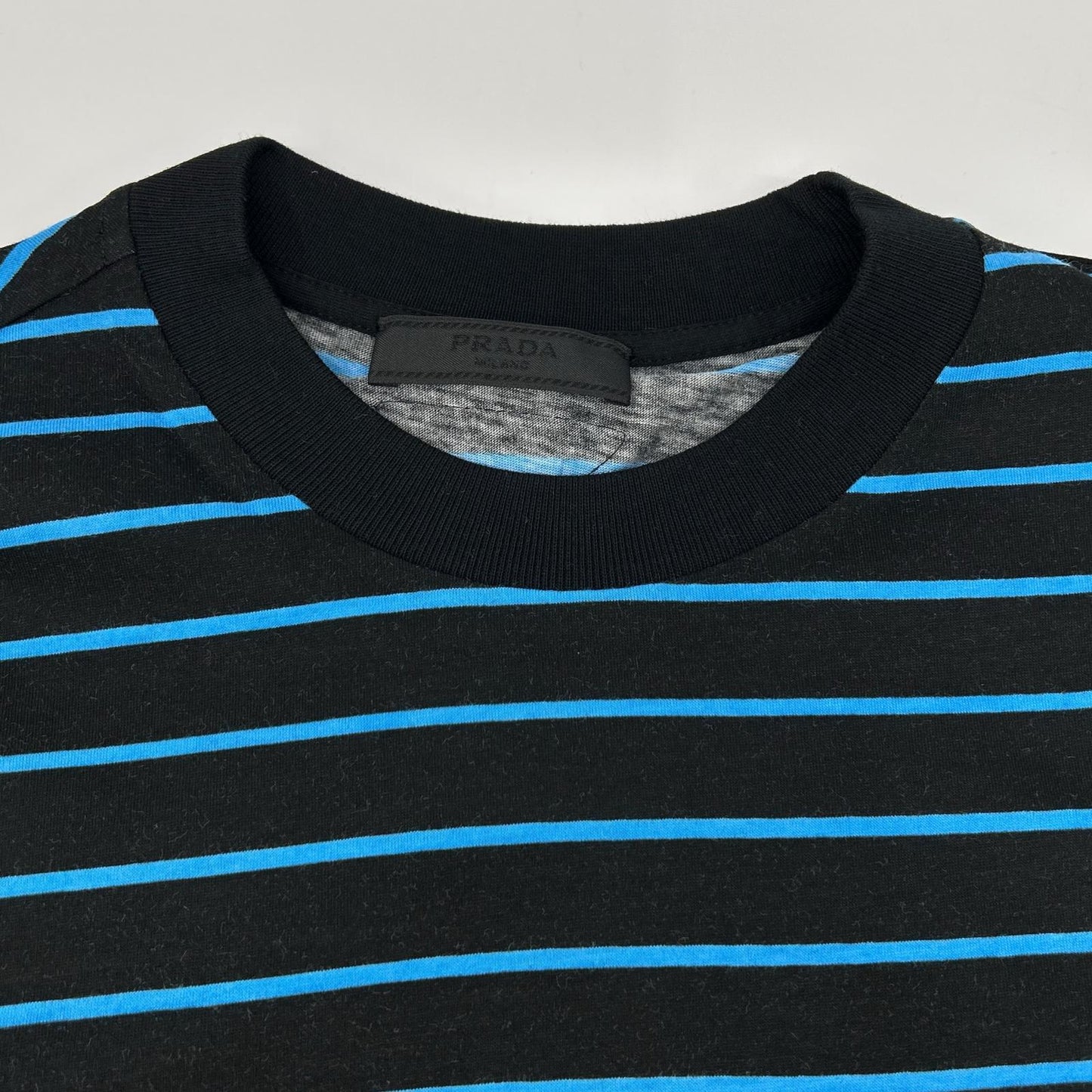 PRADA UJN330 Racing Digital Print T-Shirt Navy Size M