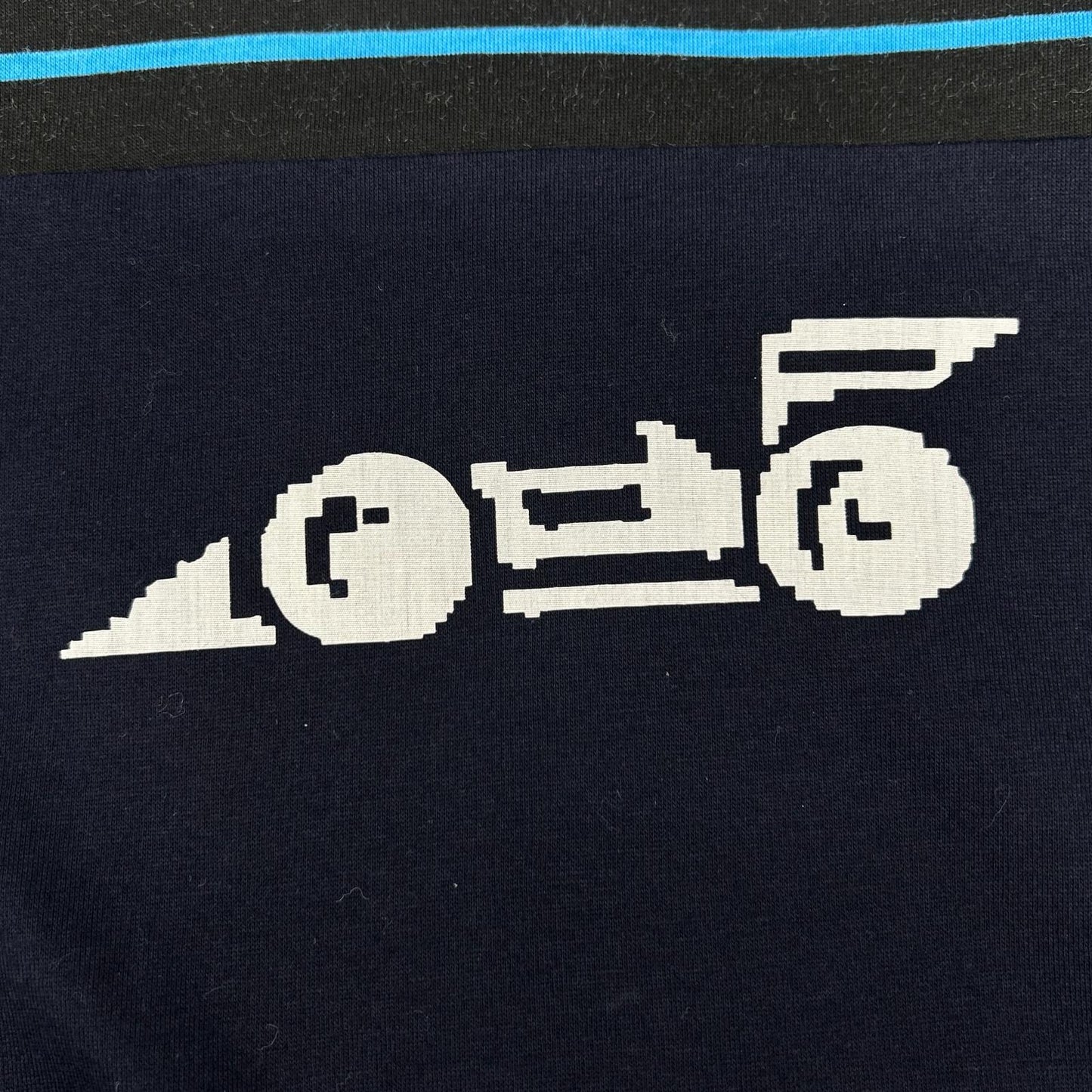 PRADA UJN330 Racing Digital Print T-Shirt Navy Size M