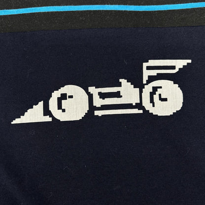 PRADA UJN330 Racing Digital Print T-Shirt Navy Size M