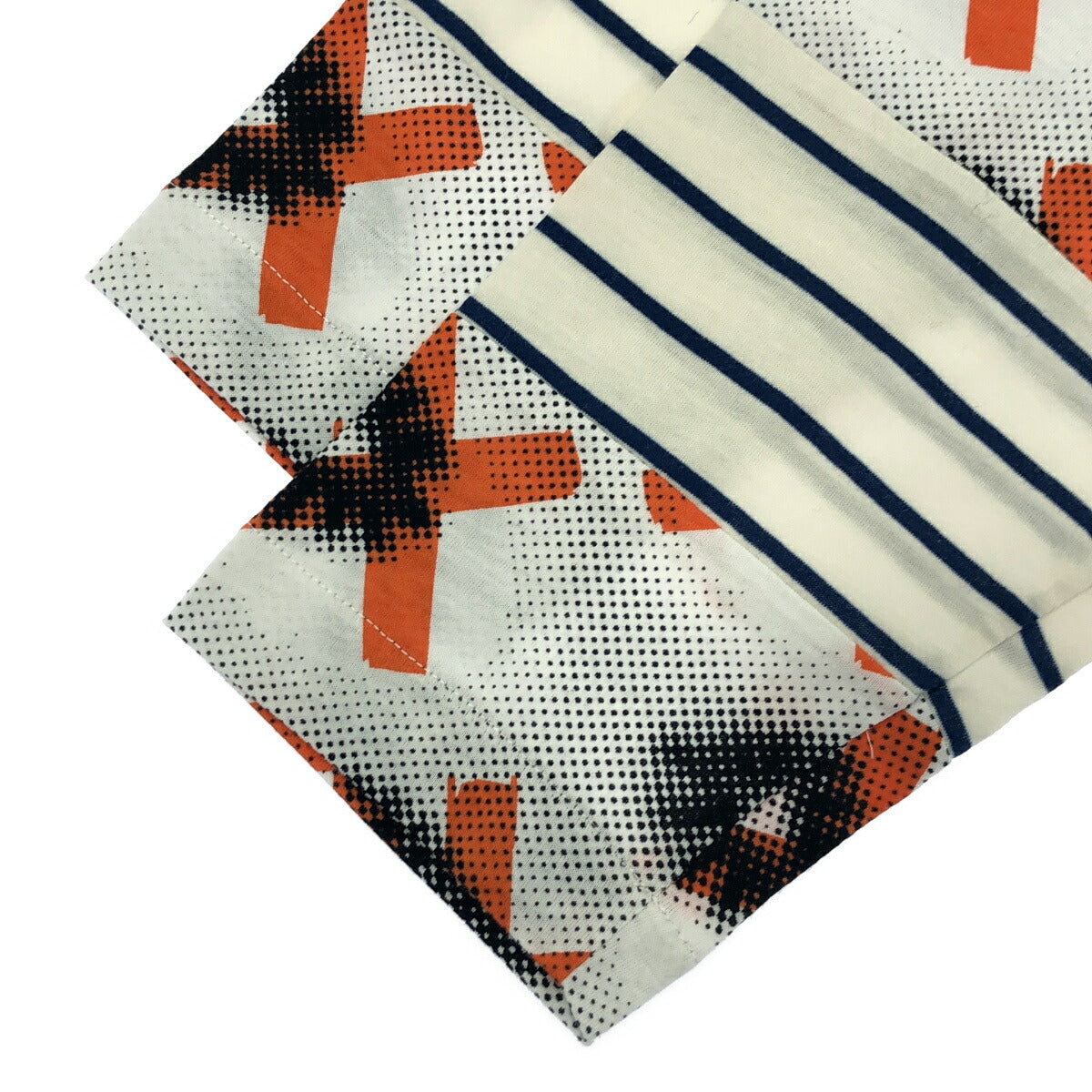 PRADA UJL935 Mixed Material Multi-Color Logo T-Shirt Size S