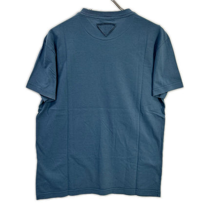 PRADA Blue Triangle Logo T-Shirt UJM572 Size M