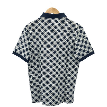 PRADA Grid Design Triangle Logo Polo Shirt UJM730 Size M