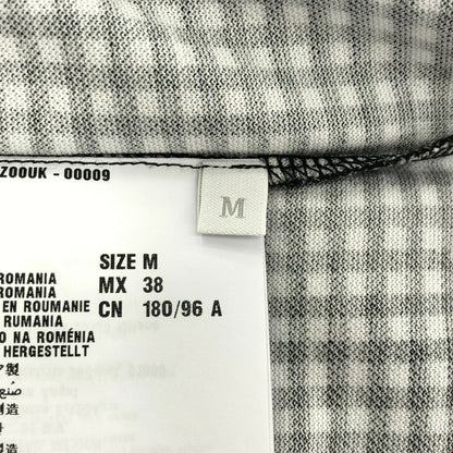 PRADA Black White Gingham Triangle Logo Polo UJM730 Size M