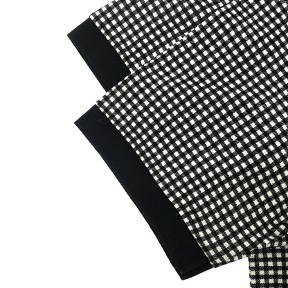 PRADA Black White Gingham Triangle Logo Polo UJM730 Size M
