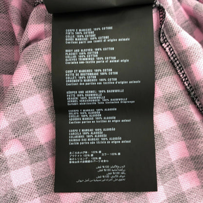 PRADA Pink Gingham Triangle Logo Polo UJM730 Size M