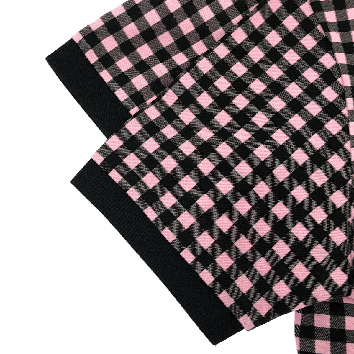 PRADA Pink Gingham Triangle Logo Polo UJM730 Size M