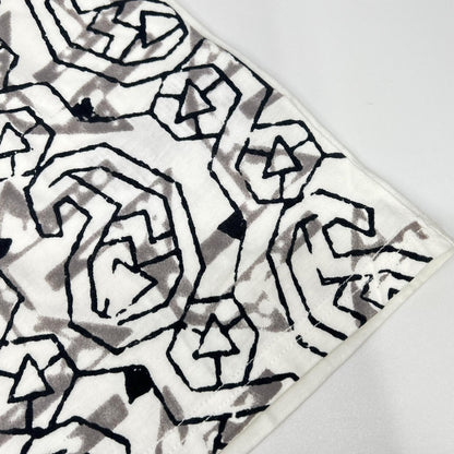 PRADA White All-Over Triangle Logo V-Neck T-Shirt Size S